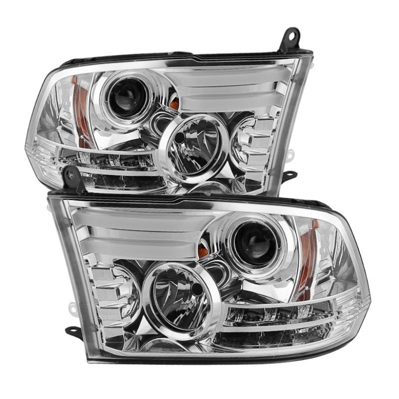 Spyder Dodge Ram 09-12 Projector Headlights Light Bar DRL Chrome PRO-YD-DR09-LBDRL-C 5080998 Main Image