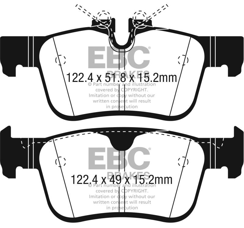 EBC 2017+ Volvo S90 2.0L Turbo Ultimax2 Rear Brake Pads UD1938 Main Image