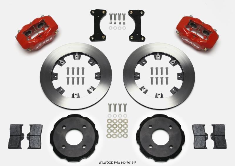 Wilwood Forged Dynalite Front Hat Kit 12.19in Drilled Red 2002 Mitsubishi Lancer 140-7015-R Main Image