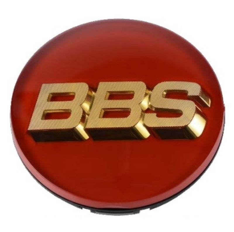 BBS Center Cap - 70mm Red w/ Gold 3D Logo (4-tab) 56.24.126