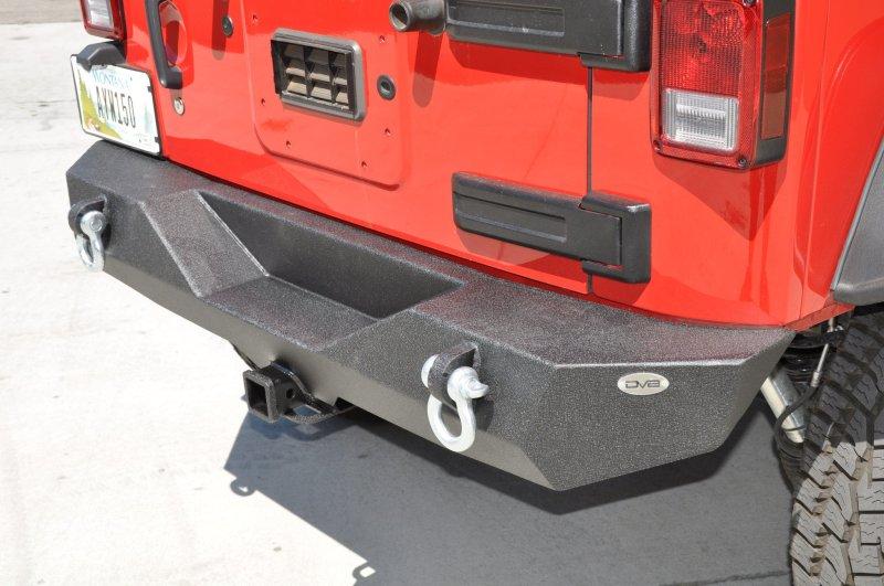 DV8 Offroad 07-18 Jeep Wrangler JK Steel Mid Length Rear Bumper RBSTTB-04 Main Image