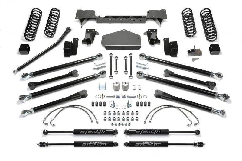 Fabtech 07-18 Jeep JK 4WD 2-Door 3in Crawler System w/Stealth Shocks K4057M Main Image