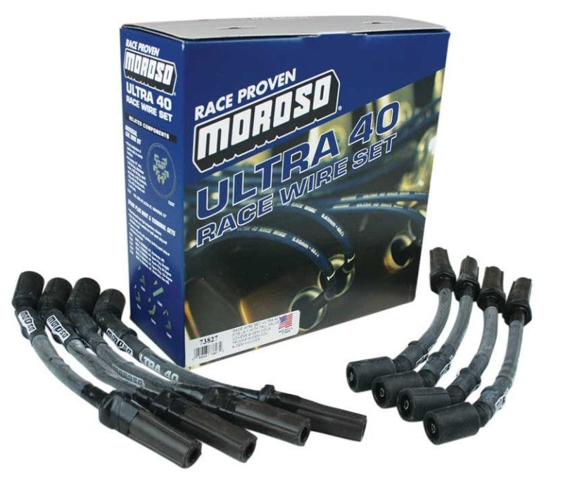 Moroso GM LS Ignition Wire Set - Ultra 40 - Sleeved - Coil-On - 9.75in Wire - Black 73827