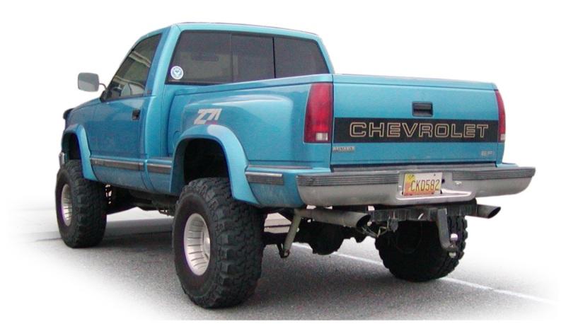 Bushwacker 88-99 Chevy C1500 Stepside Extend-A-Fender Style Flares 2pc 78.0/96.0in Bed - Black 40012-01 Main Image