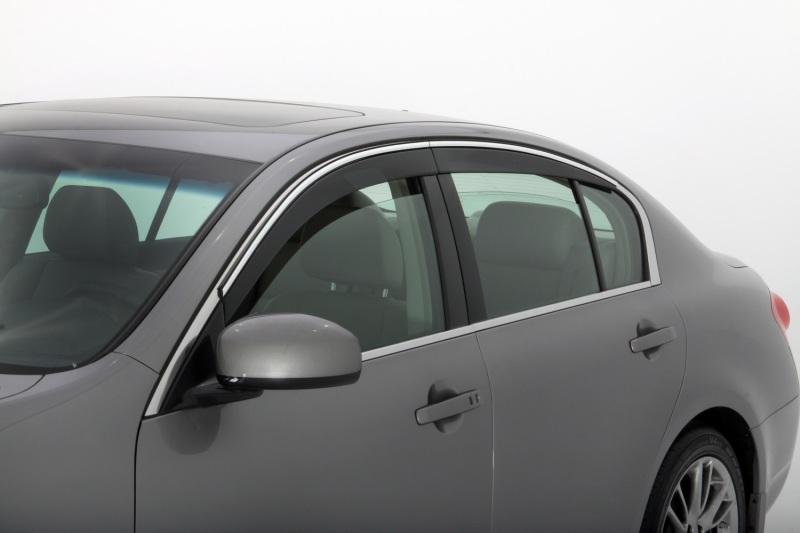 AVS 06-13 Lexus IS250 Ventvisor Low Profile Deflectors 4pc - Smoke w/Chrome Trim 794008 Main Image