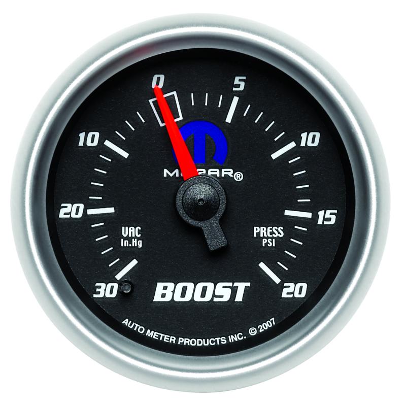 Autometer Mopar 52.4mm 30 Hg/20 PSI Vacuum/Boost Gauge 880012 Main Image