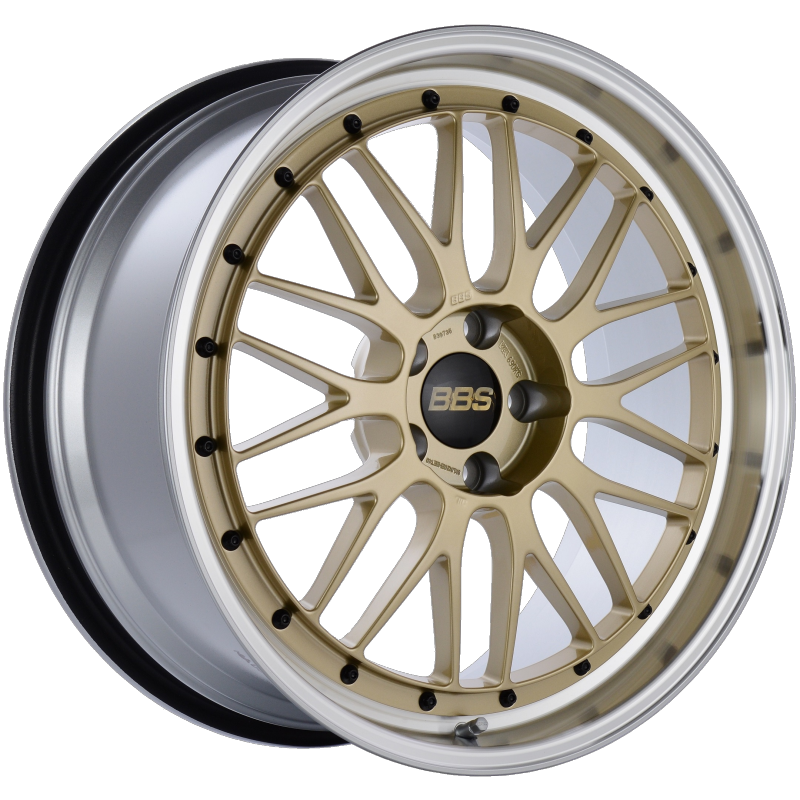 BBS LM 20x9.5 5x114.3 ET40 CB66 Gold Center Diamond Cut Lip Wheel LM238GPK Main Image