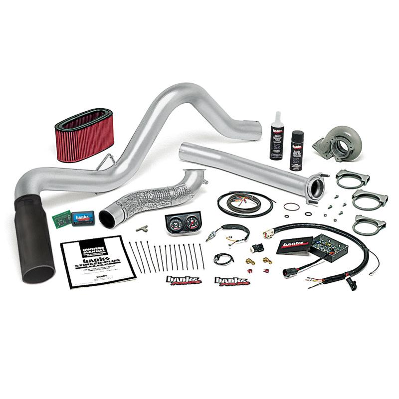 Banks Power 94-95.5 Ford 7.3L Man Stinger-Plus System - SS Single Exhaust w/ Black Tip 48554-B Main Image