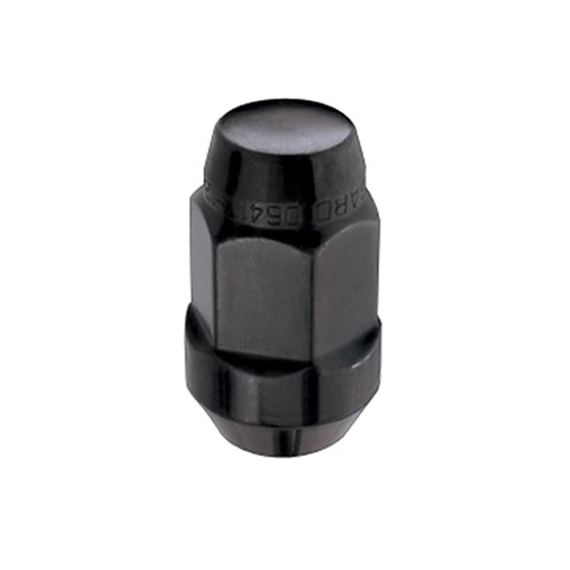 McGard Hex Lug Nut (Cone Seat Bulge Style) M14X1.5 / 22mm Hex / 1.635in. Length (Box of 144) - Black 69474 Main Image