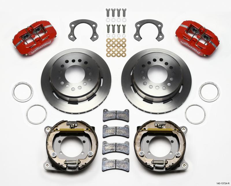 Wilwood Dynapro Low-Profile 11.00in P-Brake Kit - Red Ford 8.8 Special w/2.50in Offset-5 Lug 140-13724-R Main Image