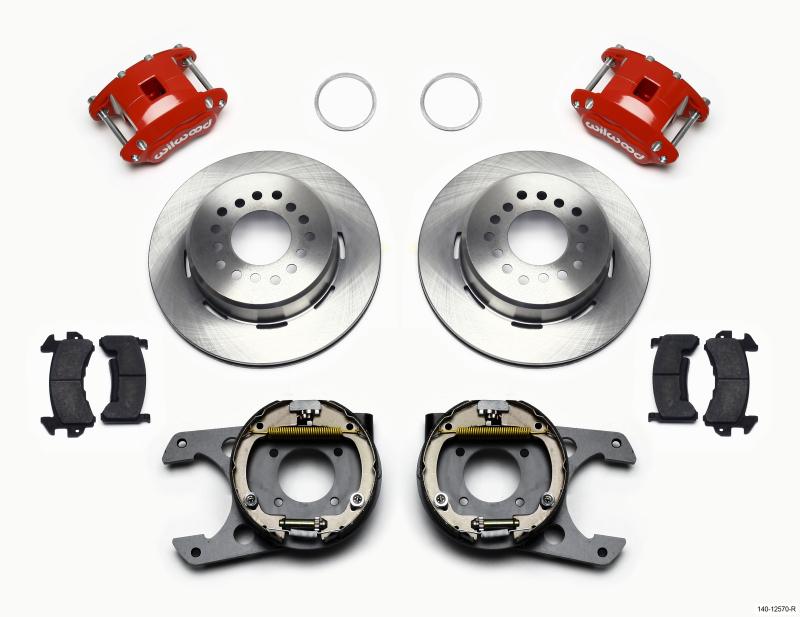 Wilwood D154 P/S Park Brake Kit Red 12 Bolt 2.75in offset Staggered Shock 140-12570-R Main Image