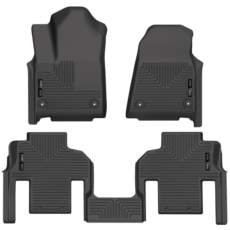 Husky Liners 2022 Jeep Wagoneer (2nd Row Bucket) Weatherbeater Black Front & 2nd Seat Floor Liners 99061