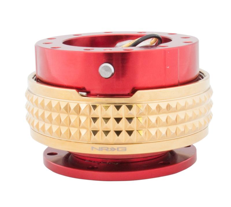 NRG Quick Release Kit - Pyramid Edition - Red Body / Chrome Gold Pyramid Ring SRK-210RD/CG Main Image