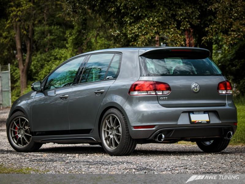 AWE Tuning Mk6 GTI Performance Catback - Diamond Black Round Tips 3015-33038 Main Image