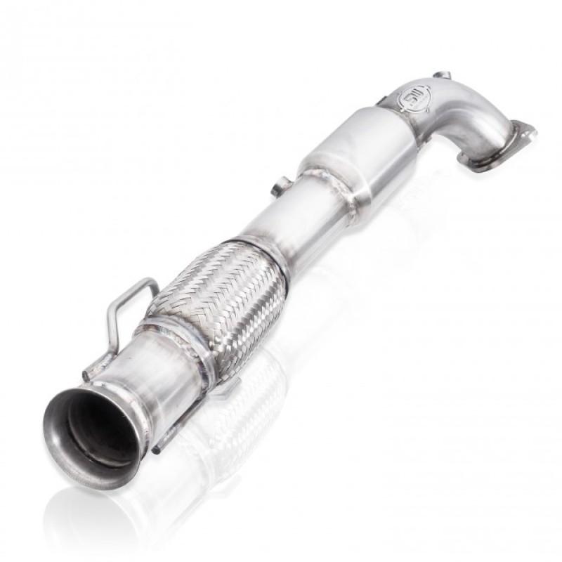 Stainless Works 2016-18 Ford Focus RS 3in High-Flow Cats Downpipe Factory Connection FCRS16DPCAT Main Image