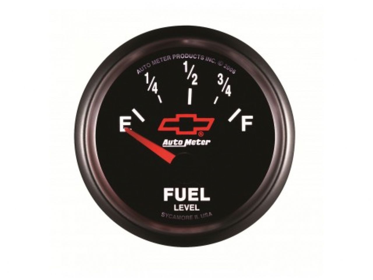 Autometer Gauge, Fuel Level, 2 1/16", 0E to 90F, Elec, Gm Bowtie Black