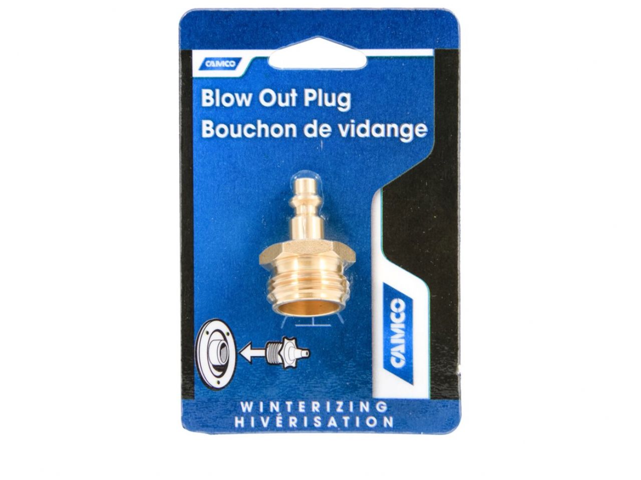 Camco Blow Out Plug - Quick Connect Brass Bilingual