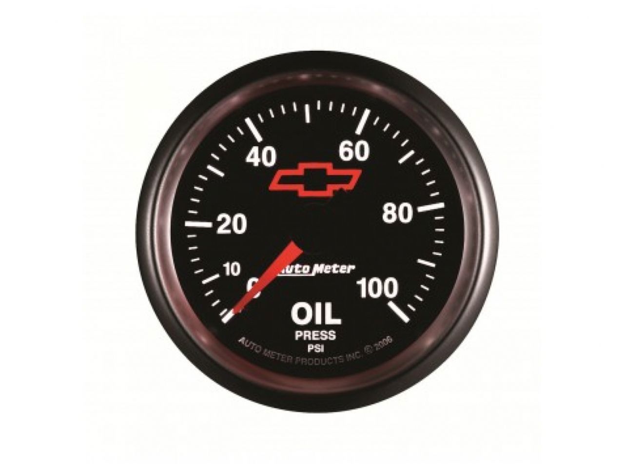 Autometer Gauge, Oil Pressure, 2 1/16", 100Psi, Mechanical, Gm Bowtie Black