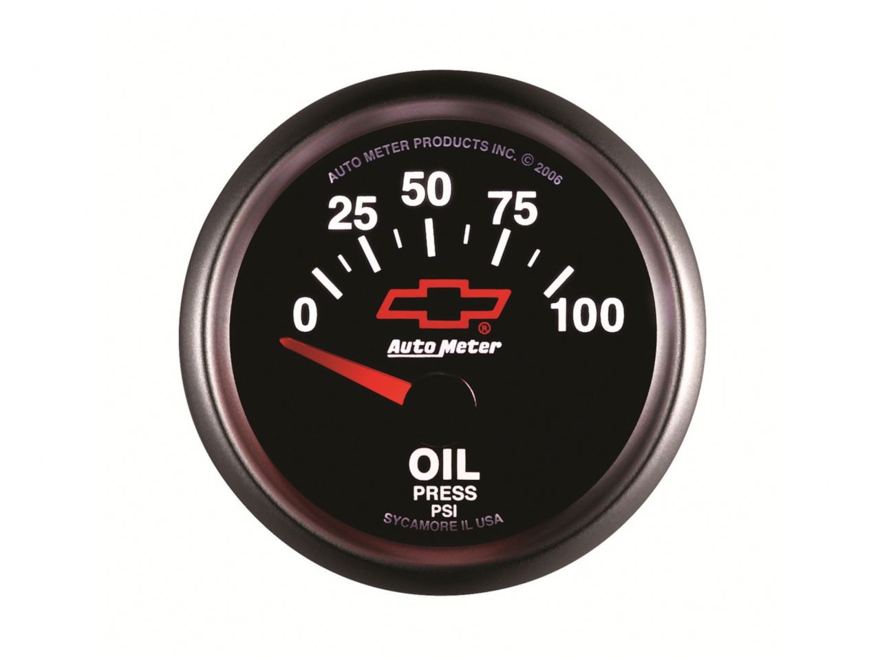 Autometer Gauge, Oil Pressure, 2 1/16", 100Psi, Electric, Gm Bowtie Black