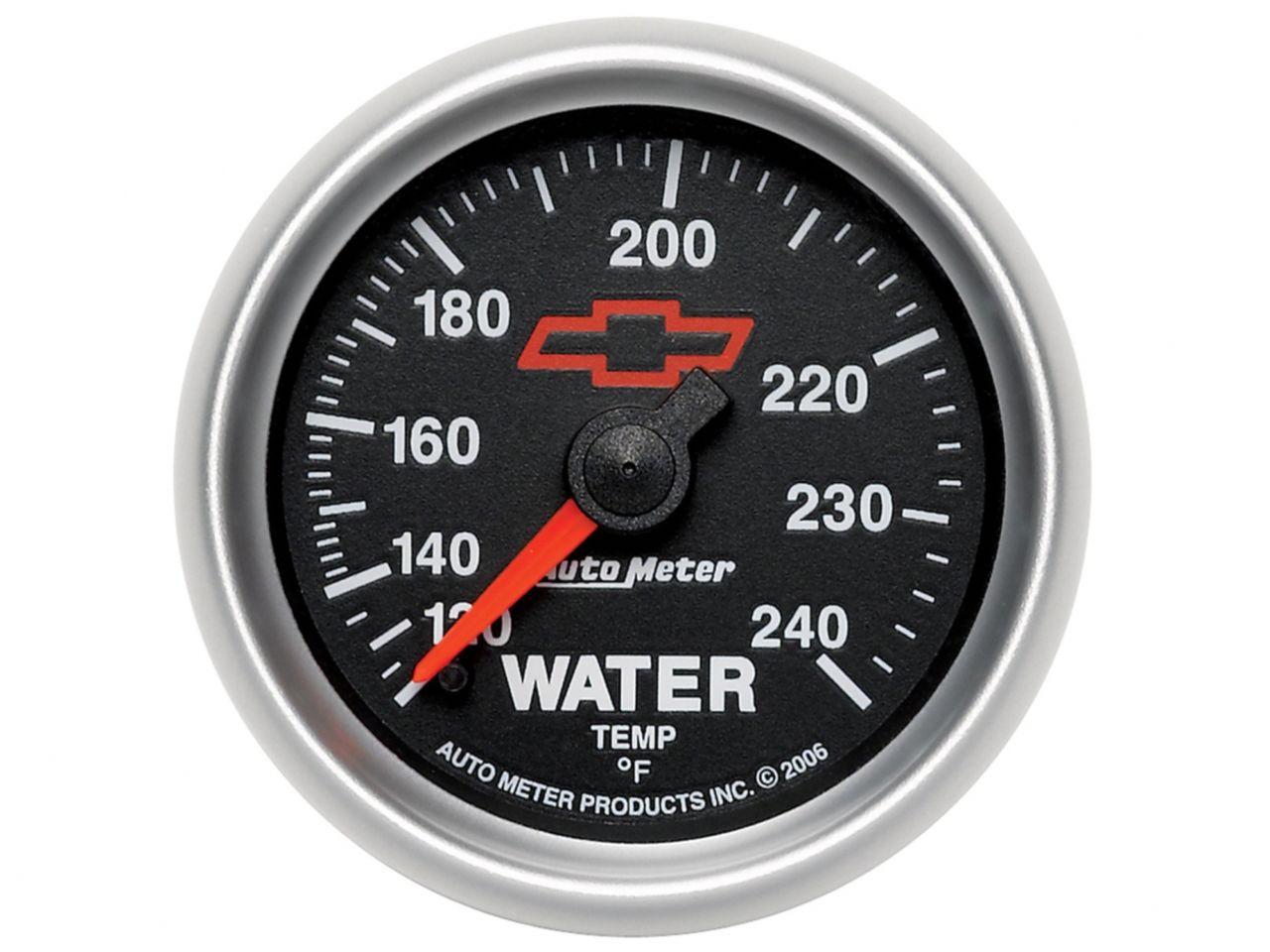 Autometer Gauge, Water Temp, 2 1/16", 120-240 Geg. F Mechanical, Gm Bowtie Black