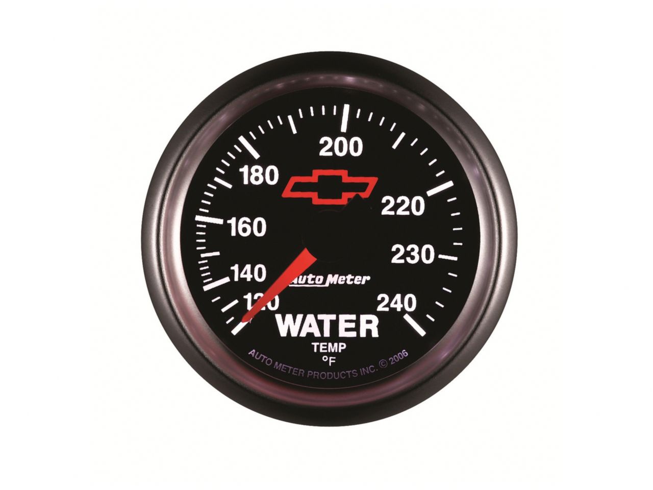 Autometer Gauge, Water Temp, 2 1/16", 120-240 Geg. F Mechanical, Gm Bowtie Black