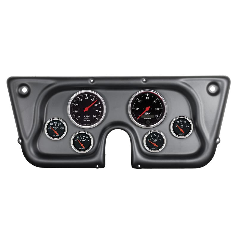 Autometer Designer Black 67-72 Chevy Truck C/K/K5/Suburban Dash Kit 6pc Tach/MPH/Fuel/Oil/WTMP/Volt 7032-DB Main Image