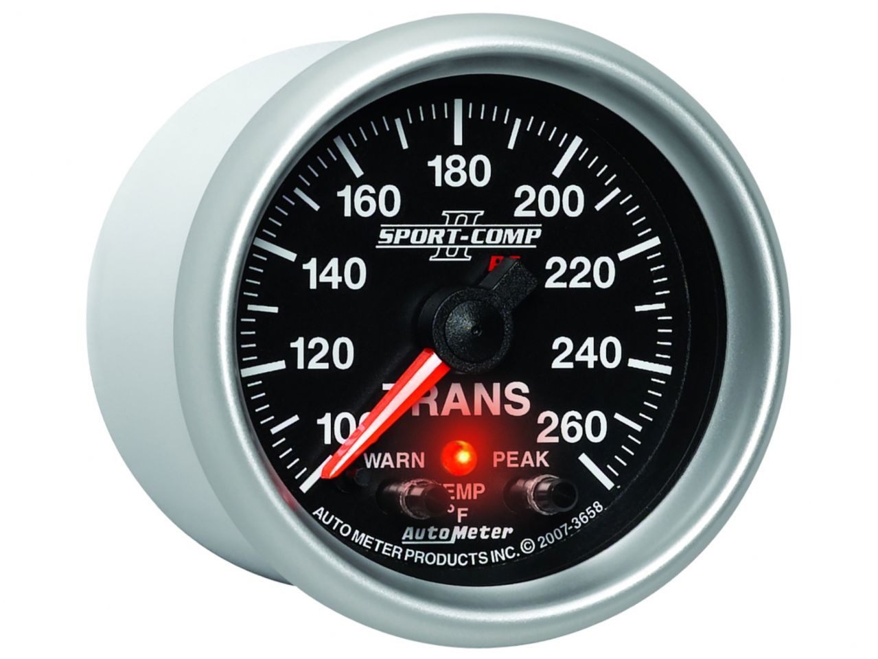 Autometer 2-1/16" Transmission Temperature, W/Peak & Warn, 100-260 °F