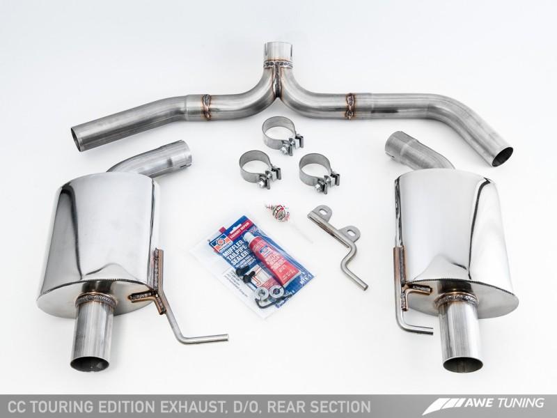 AWE Tuning VW CC Touring Edition Exhaust Dual Outlet - Diamond Black Tips 3010-33022 Main Image