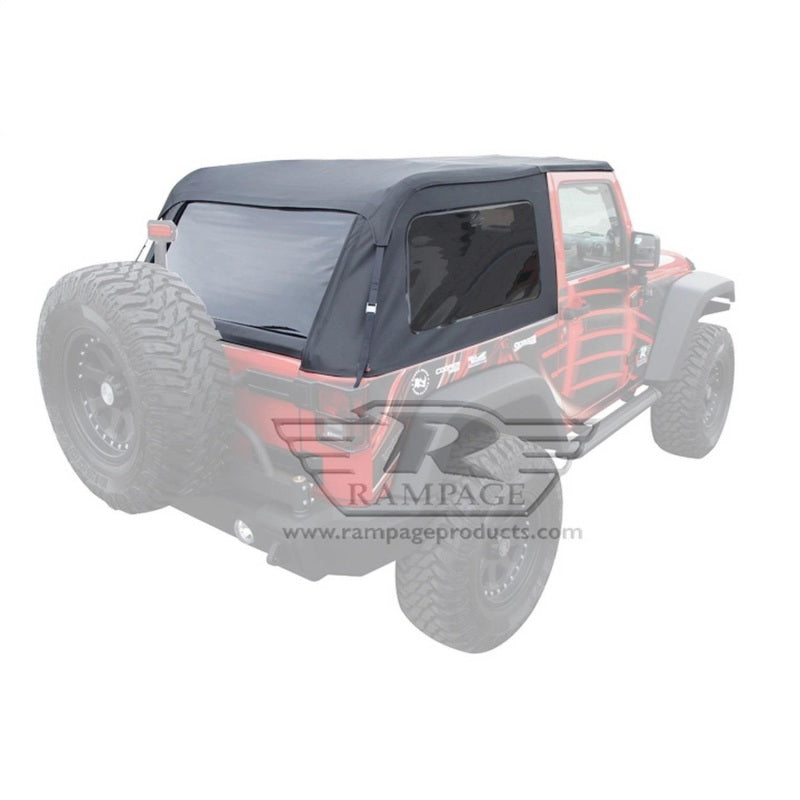 Rampage 2007-2018 Jeep Wrangler(JK) Frameless Soft Top Kit - Black Diamond 109935