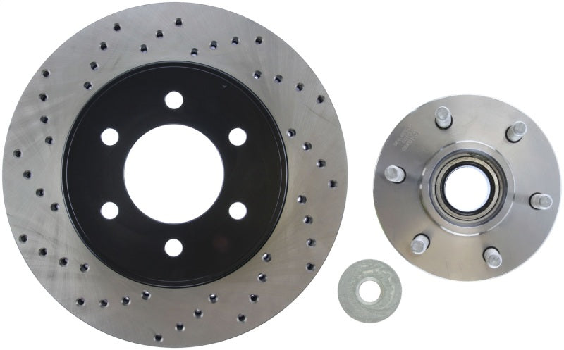 StopTech Sport Cross Drilled Brake Rotor; Front Right