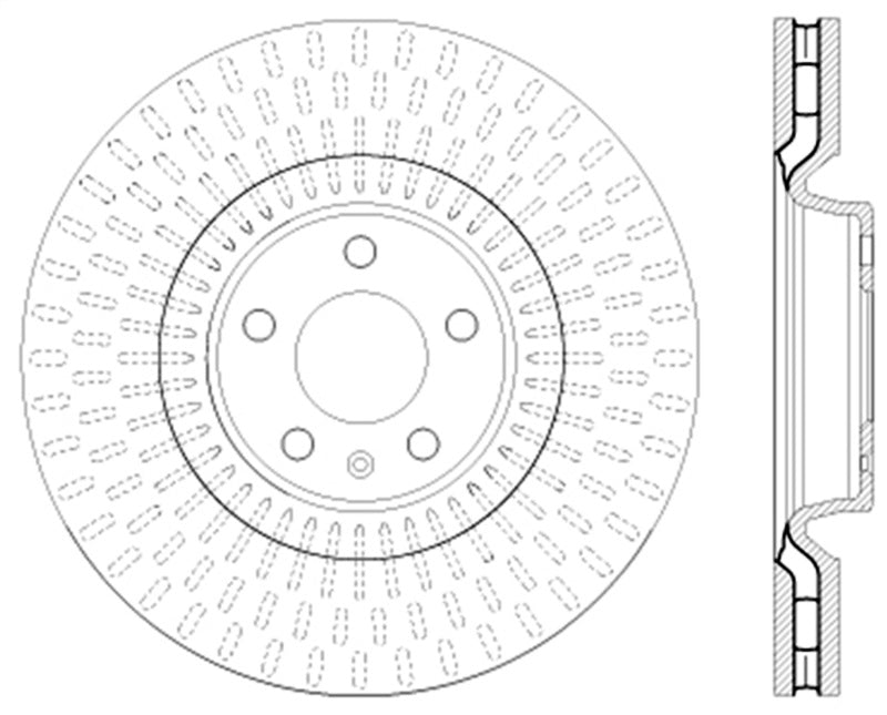 StopTech Sport Cryo Cross Drilled Brake Rotor; Front Right