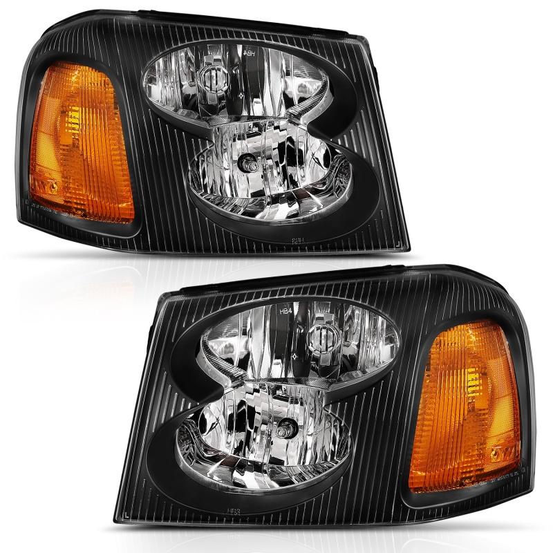 ANZO 2002-2009 Gmc Envoy Crystal Headlight  Black Amber 111429 Main Image