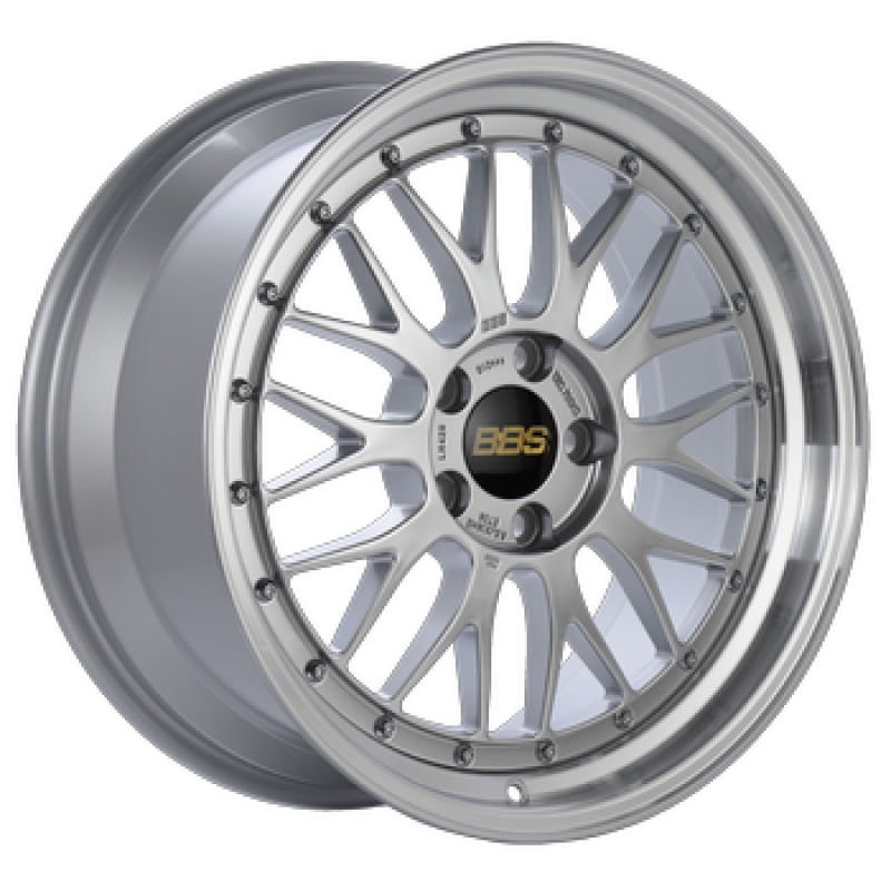 BBS LM 18x9 5x114.3 ET42 Diamond Silver Center Diamond Cut Lip Wheel - 82mm PFS/Clip Required LM077DSPK