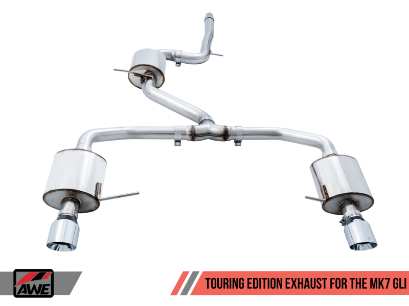 AWE Tuning 18-19 Volkswagen Jetta GLI Mk7 Touring Exhaust - Chrome Silver Tips (Fits High-Flow DP) 3015-22070