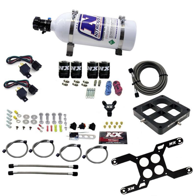 Nitrous Express Dominator Dual Stage Billet Crossbar Nitrous Kit (50-300 & 100-500HP) w/5lb Bottle 66047-05 Main Image