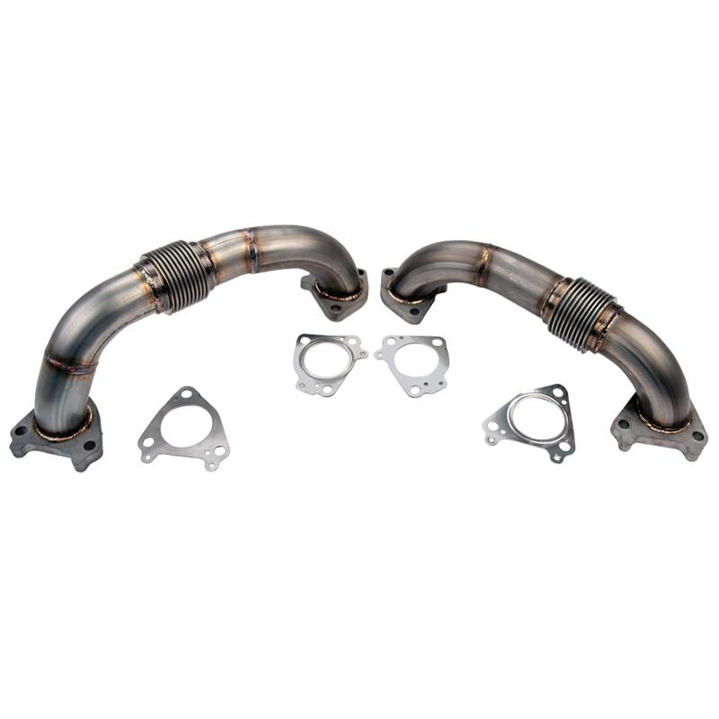 Wehrli 01-16 Chevrolet 6.6L Duramax 2in Stainless Up Pipe Kit w/Gaskets - Twin Turbo WCF100589 Main Image