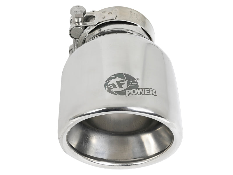 aFe MACH Force-Xp 304 SS Clamp-On Exhaust Tip 2.5in. Inlet / 4in. Outlet / 6in. L - Polished 49T25404-P06