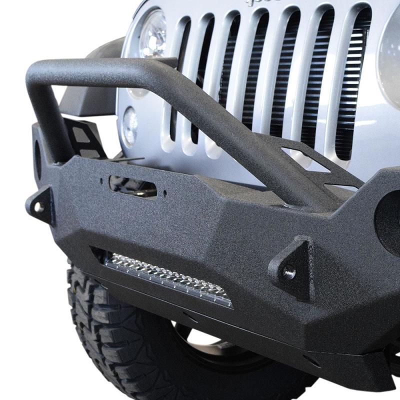 DV8 Offroad 07-18 Wrangler JK FS-19 Mid Length Steel Front Bumper w/ Fog Lights FBSHTB-19 Main Image