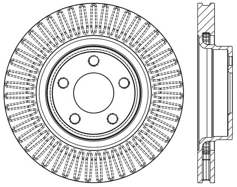 StopTech Power Slot 15-17 Ford Mustang Ecoboost Front Right Slotted Rotor 126.61112SR Main Image