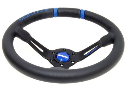 Momo TUNING - STEERING WHEELS, Drifting 33, Black Leather, Blue Inserts, Bl