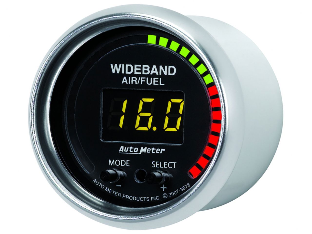 Autometer Gauge, Air/Fuel Ratio-Pro, 2 1/16", 10:1-20:1, Digital w/ Peak & Warn