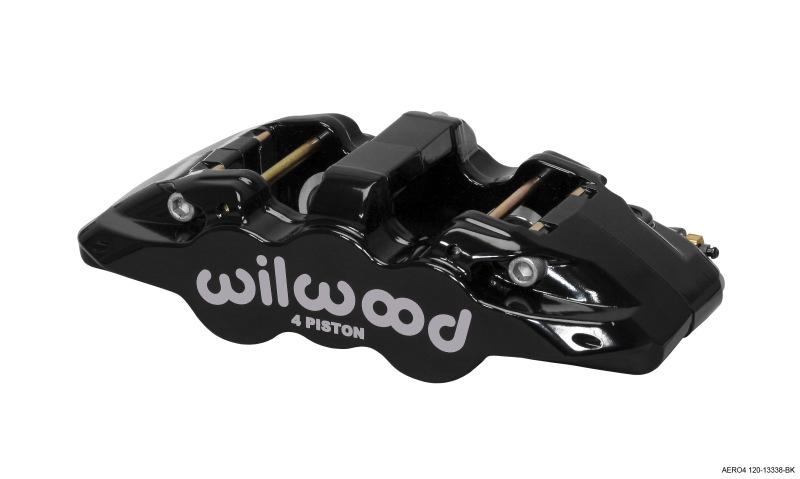 Wilwood Caliper-Aero4 - Black 1.12/1.12in Pistons 1.10in Disc 120-13338-BK Main Image