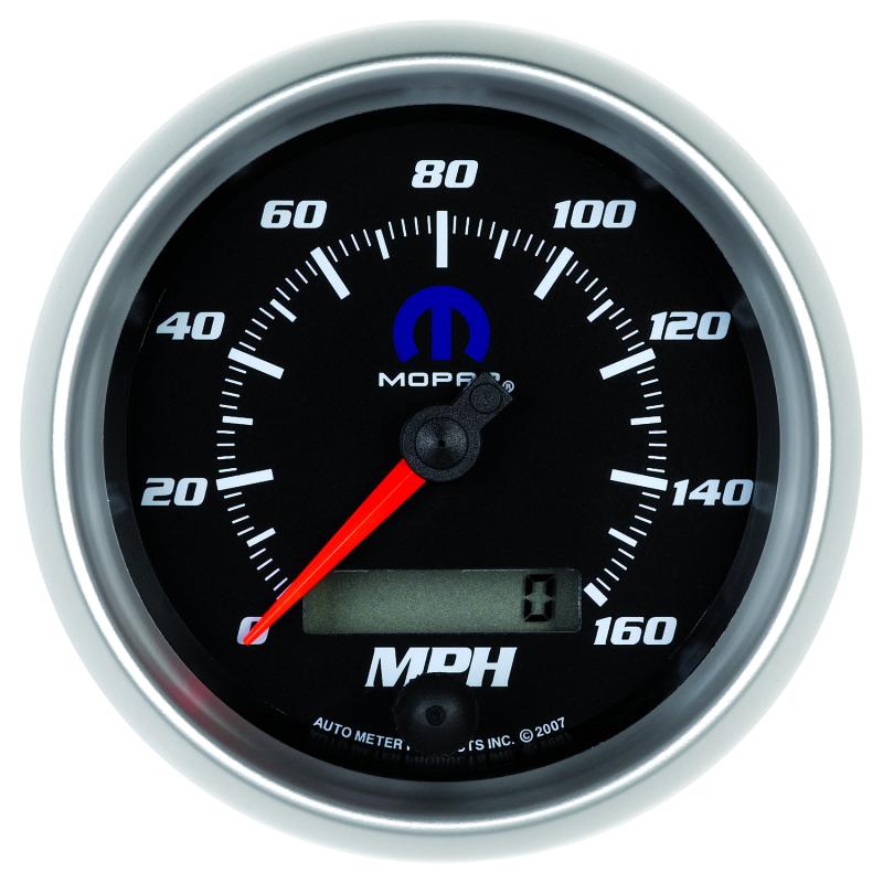 Autometer Mopar 3-3/8in 160 MPH Electric Programmable Speedometer Gauge - Black 880022 Main Image