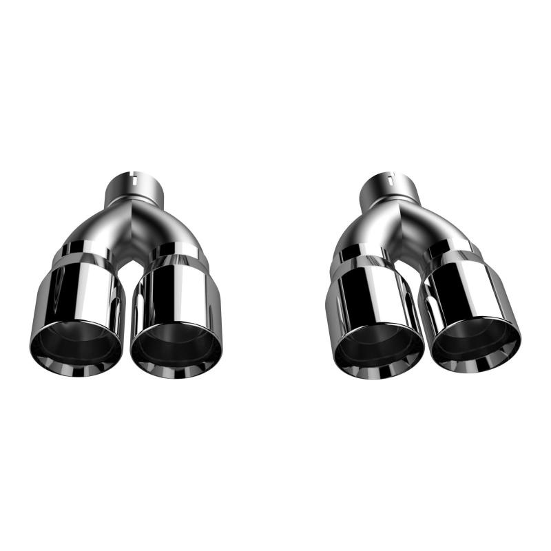 QTP 15-18 Dodge Challenger 6.2L/6.4L 304SS Screamer Exhaust 3in Quad Tip Adapter 430115T Main Image
