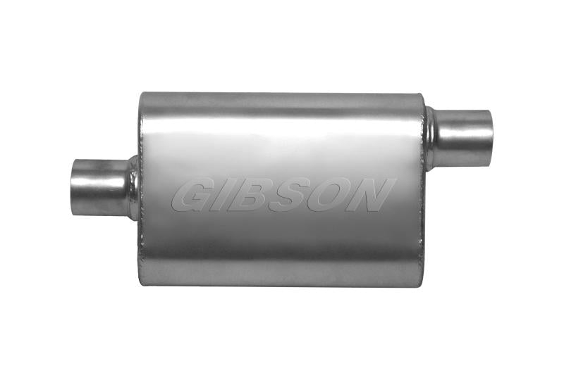 Gibson CFT Superflow Center/Offset Oval Muffler - 4x9x13in/2.25in Inlet/2.25in Outlet - Stainless 55121S Main Image