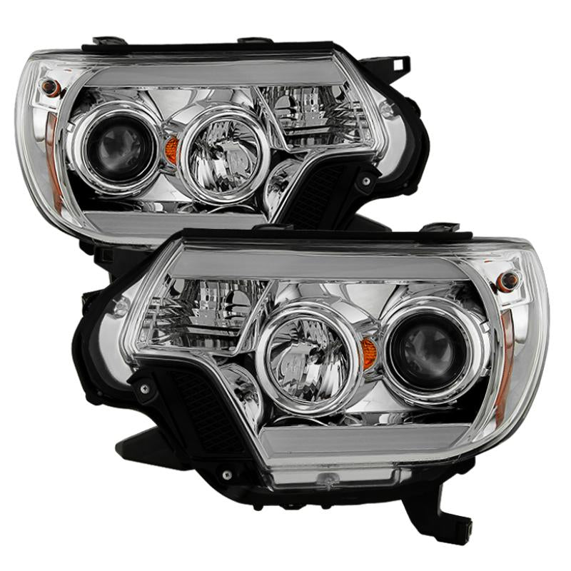 Spyder Toyota Tacoma 12-16 Projector Headlights Light Bar DRL Chrome PRO-YD-TT12-LBDRL-C 5081704 Main Image