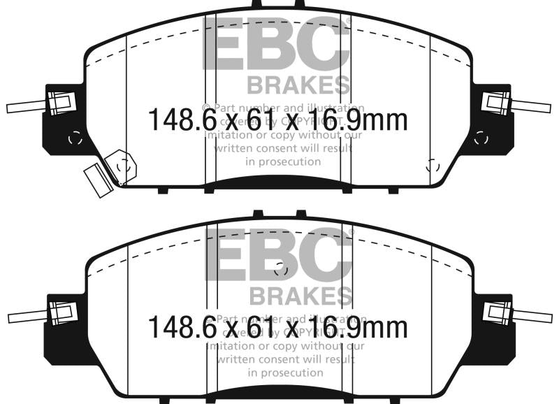 EBC 2016+ Honda Accord LX Sedan 2.4L Redstuff Front Brake Pads DP33062C Main Image