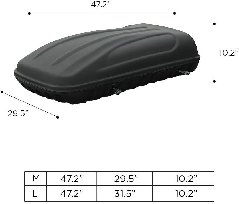 3D MAXpider 47.2in x 31.5in x 10.2in Large 3D Shell Roof Box W/ Tie-Down System - Black B07H7C4BHR