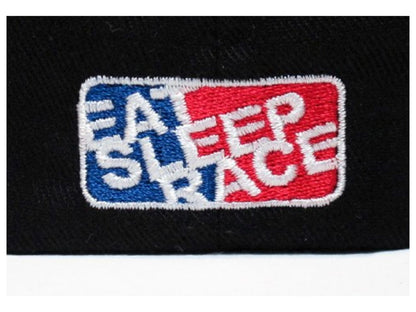 Eat Sleep Race Black Logo Team Flexfit Hat