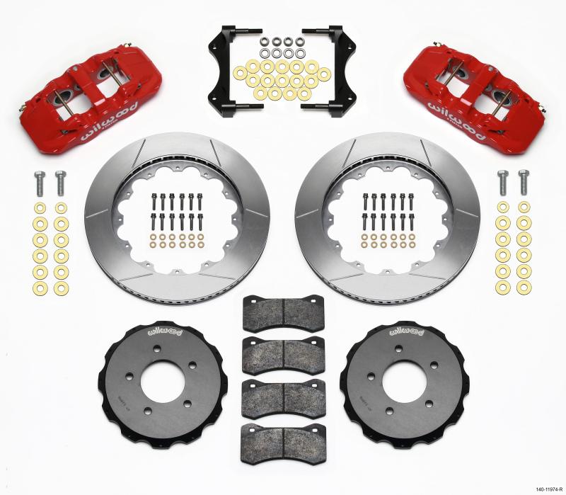 Wilwood AERO6 Front Hat Kit 14.00 Red 99-06 BMW E46 140-11974-R Main Image